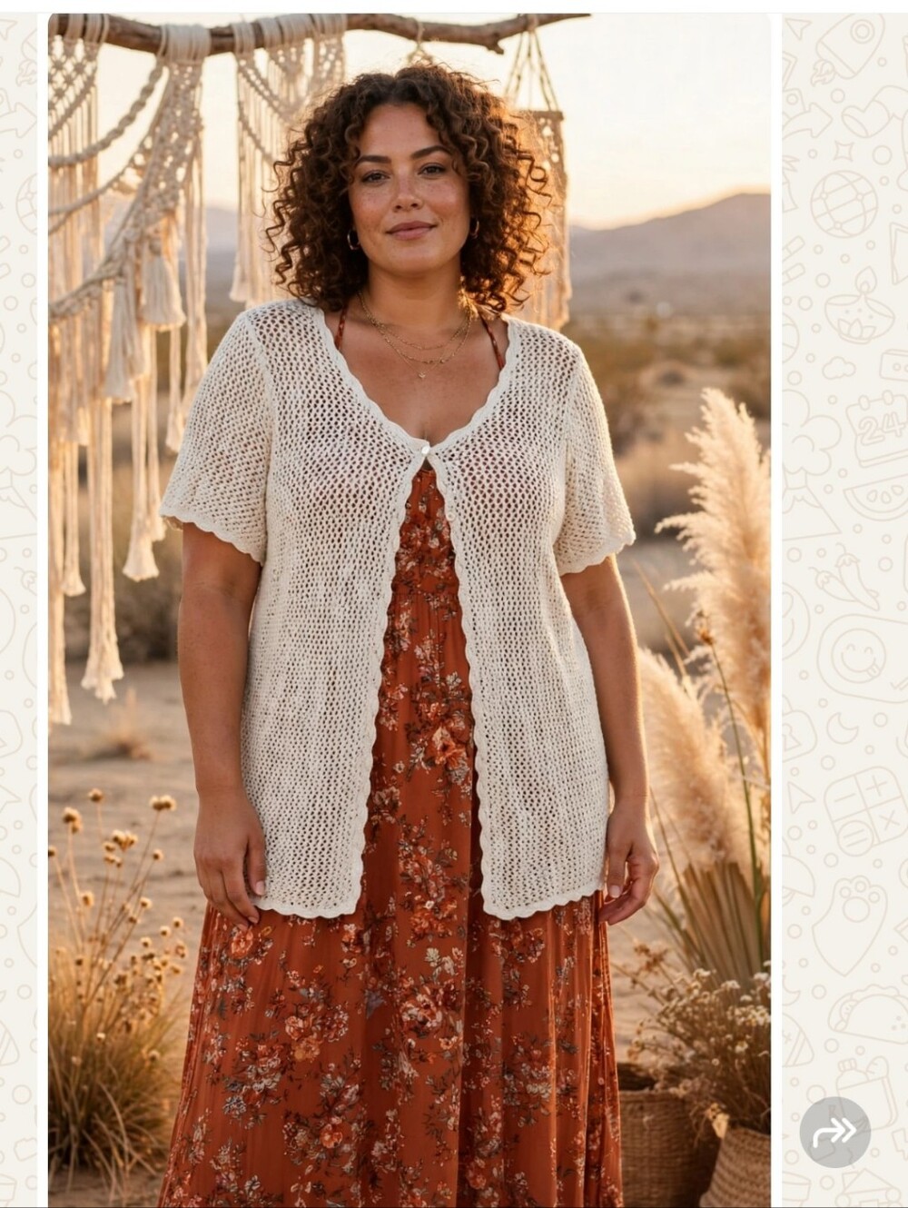 PLUS Size ,Crochet knit cardigan